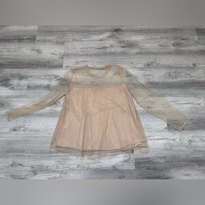Banana Republic Sheer Swiss Dot Mesh Blouse – Size M
